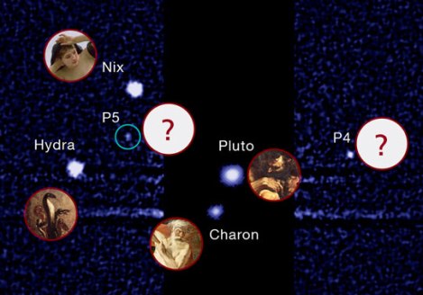 Pluto and its moons. Image from http://www.seti.org/node/1592